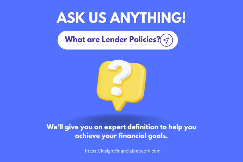 Lender policies definition